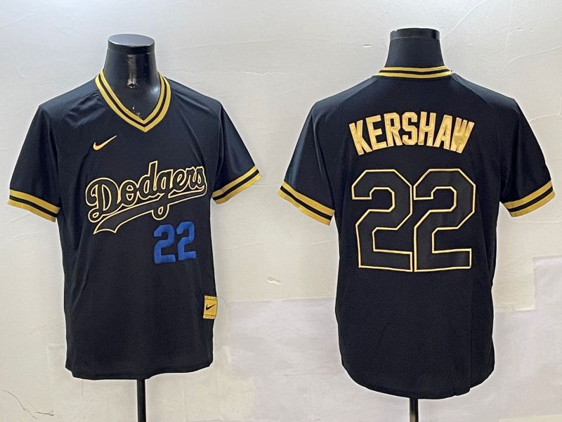 Men Los Angeles Dodgers #22 Kershaw Black Gold Game 2025 Nike MLB Jersey style 32511->los angeles dodgers->MLB Jersey